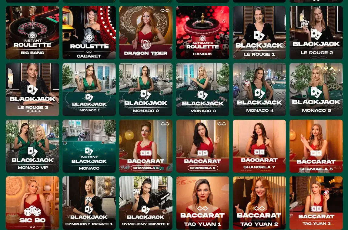 Interface mobile Roman Casino avec jeux de slots et live casino sur smartphone